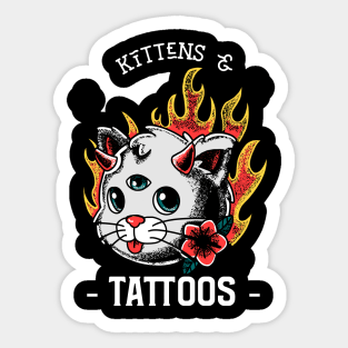 Kittens and Tattoos Sticker